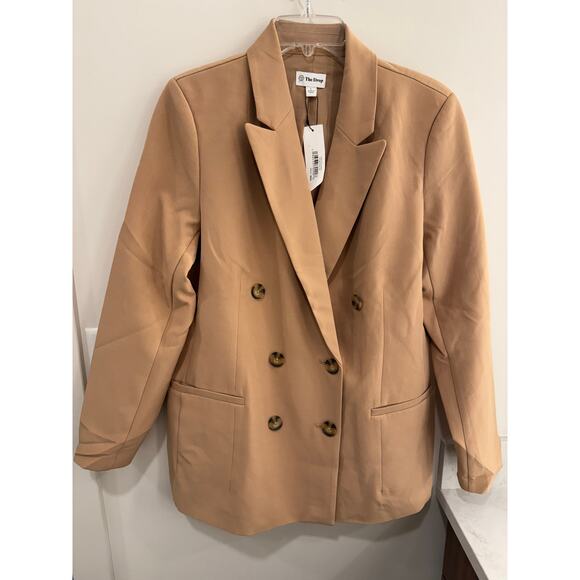 The Drop Women’s Kurt Double-Breasted Blazer | Tan | Size Large NWT - Picture 2 of 11